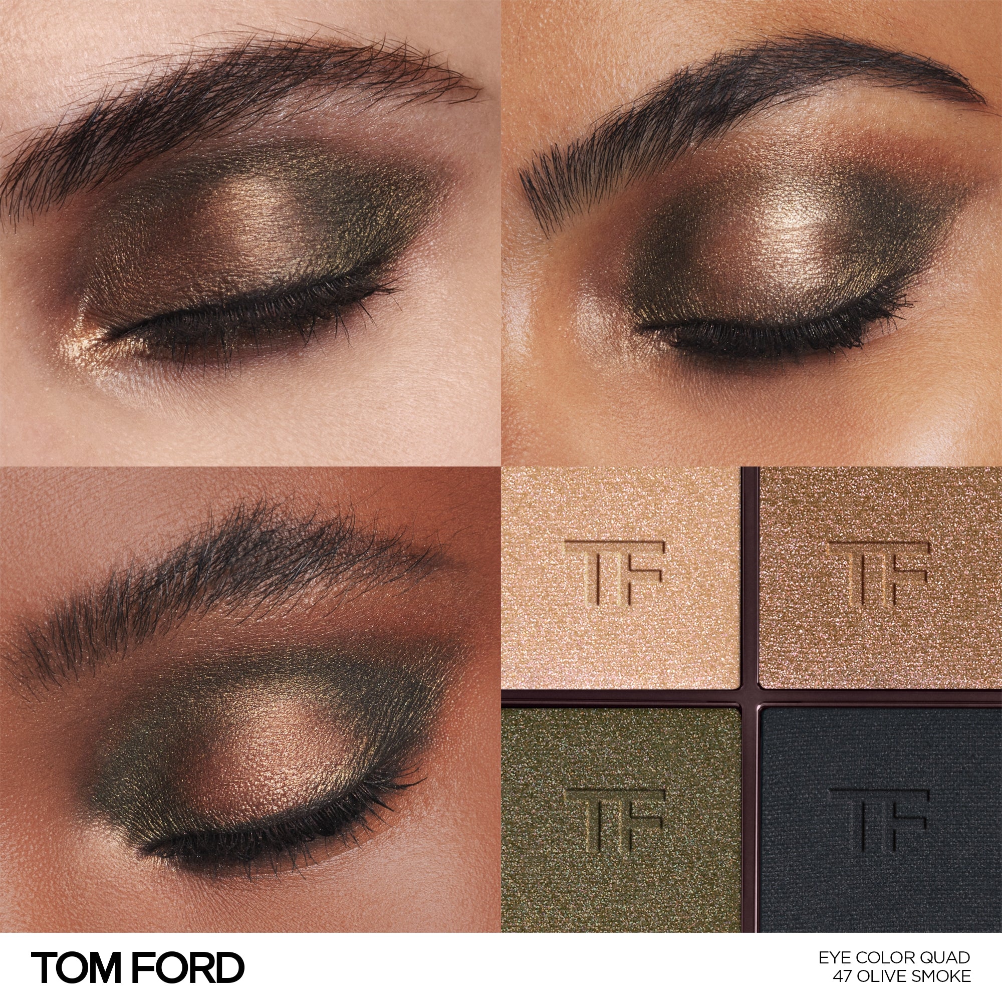 Runway Eye Color Quad Crème, 8.0 g, 47 Olive Smoke, 47, Model, multiple