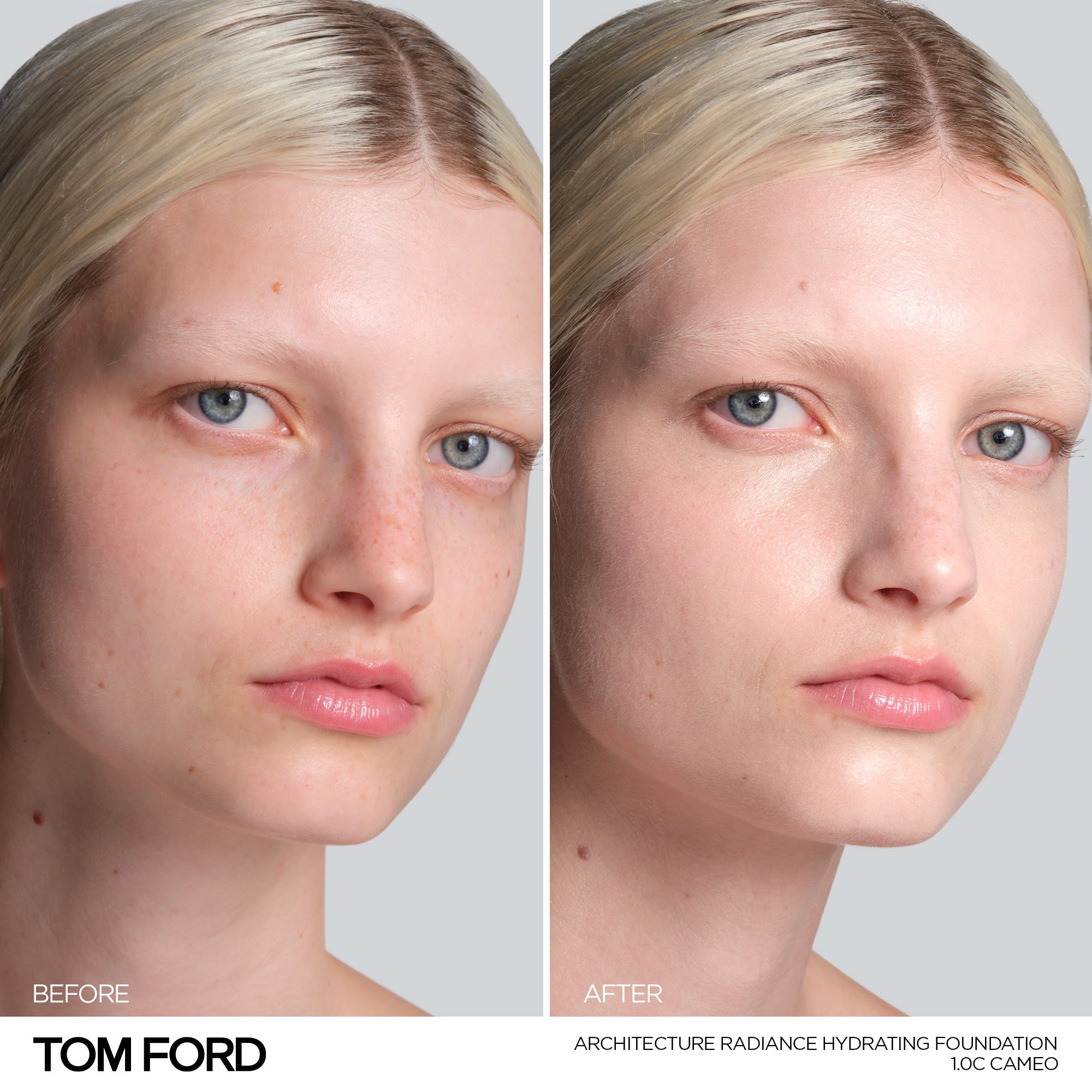 Architecture Radiance Hydrating Foundation Broad Spectrum SPF 50+, 30.0 ml, 1.0C Cameo, 1.0C, Model, light
