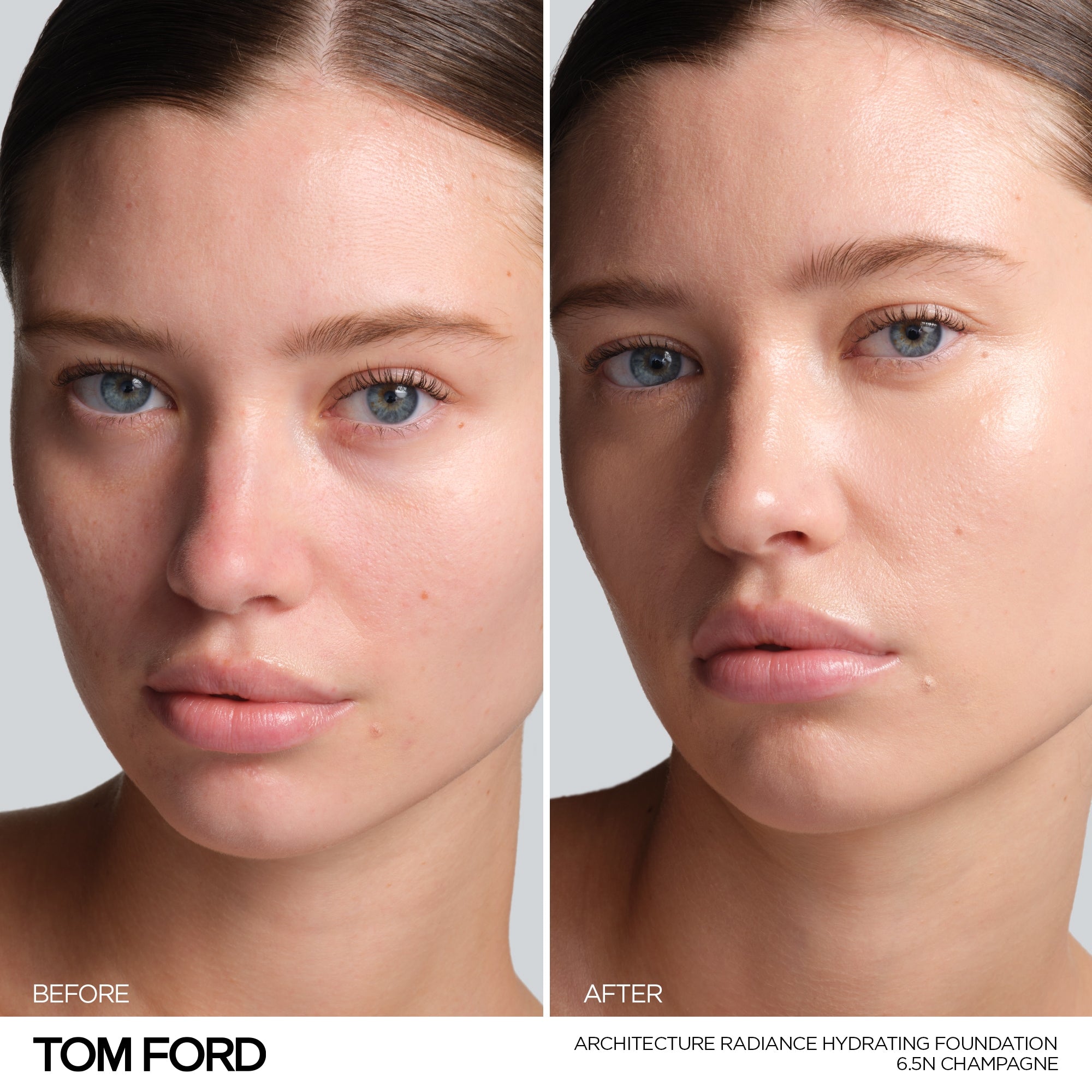 Architecture Radiance Hydrating Foundation Broad Spectrum SPF 50+, 30.0 ml, 6.5N Champagne, 6.5N, Model, light