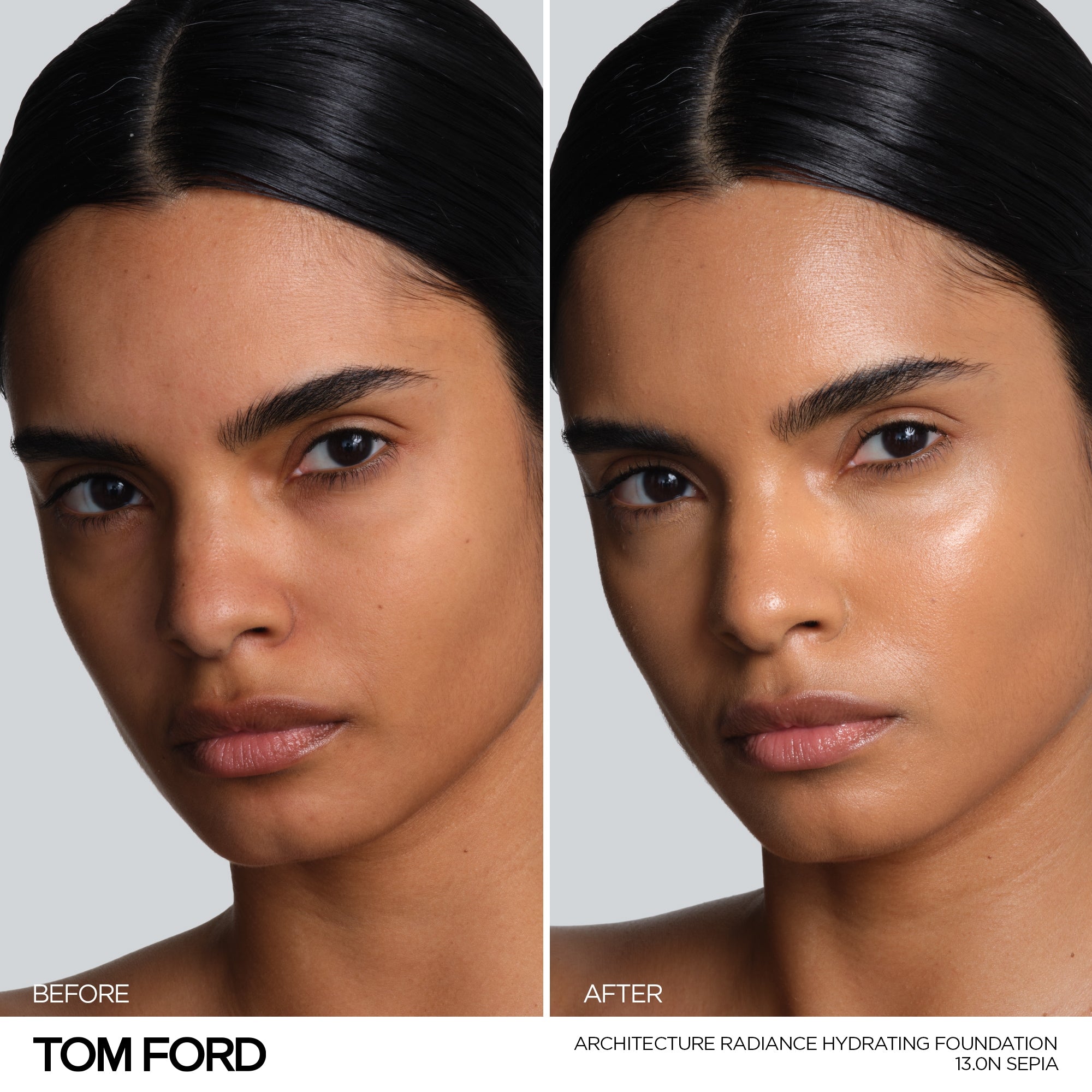 Architecture Radiance Hydrating Foundation Broad Spectrum SPF 50+, 30.0 ml, 13.0N Sepia, 13.0N, Model, medium