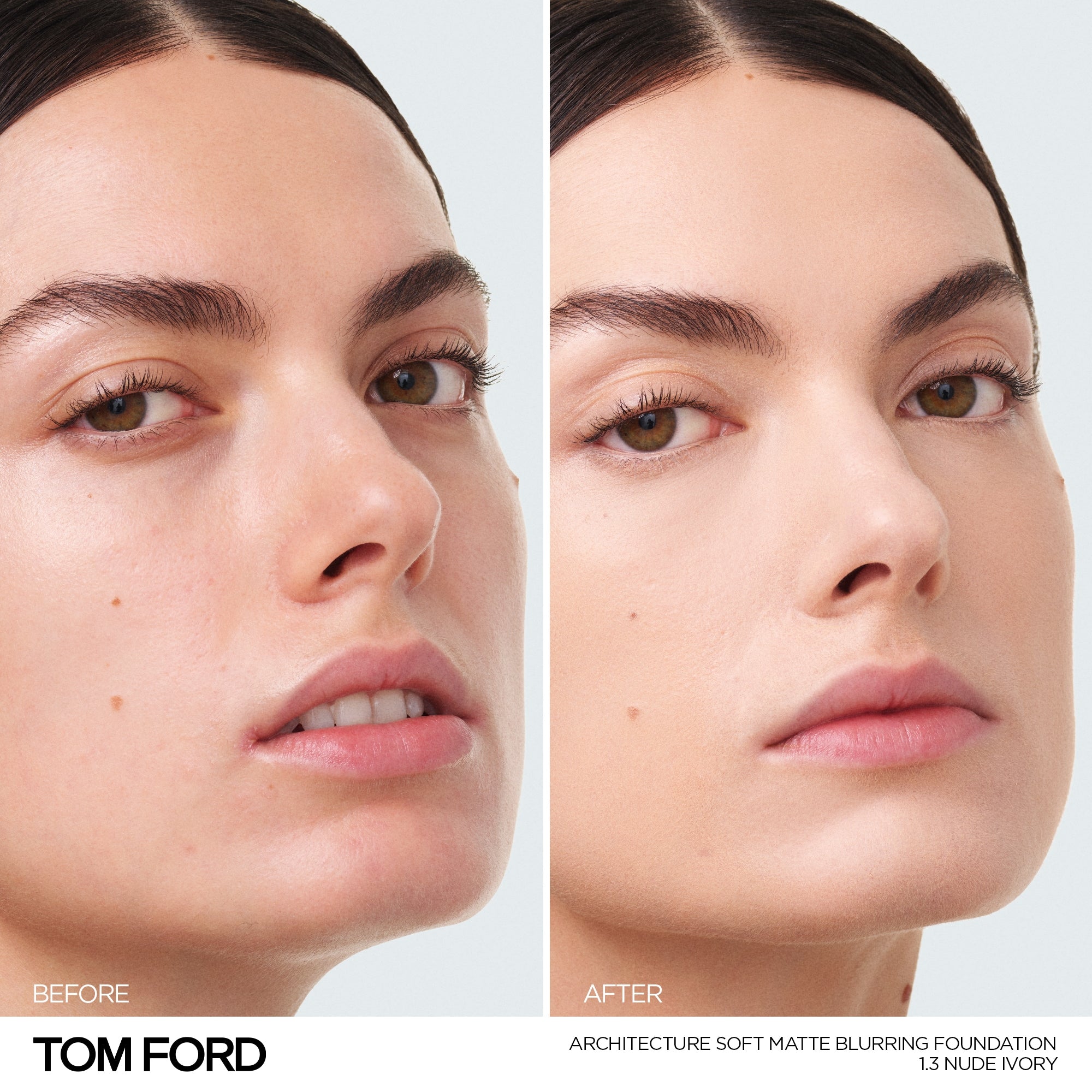 Architecture Soft Matte Blurring Foundation, 30.0 ml, 1.3 Nude Ivory, 1.3, Model, light